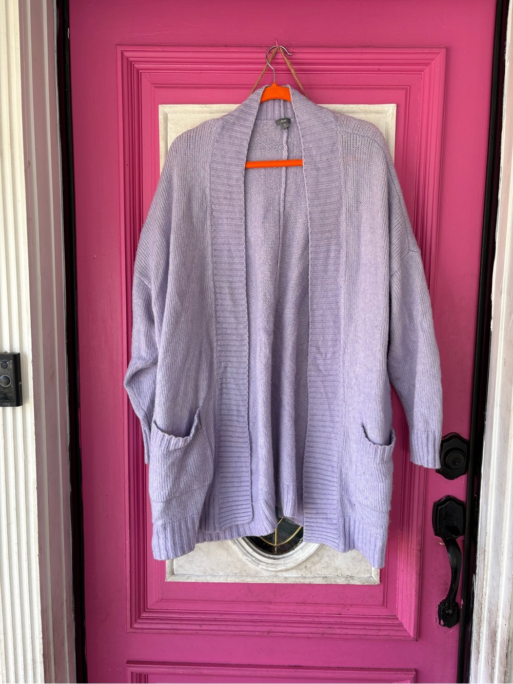 aerie Lavender Open-Front Pocket Cardigan Sweater